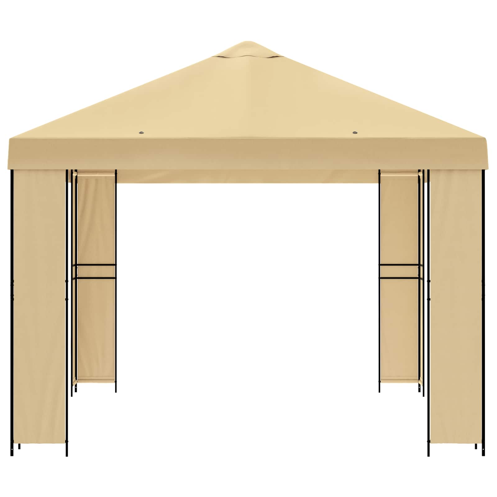 Pavillon 4 x 3 m Creme Polyester und Stahl 190 gsm