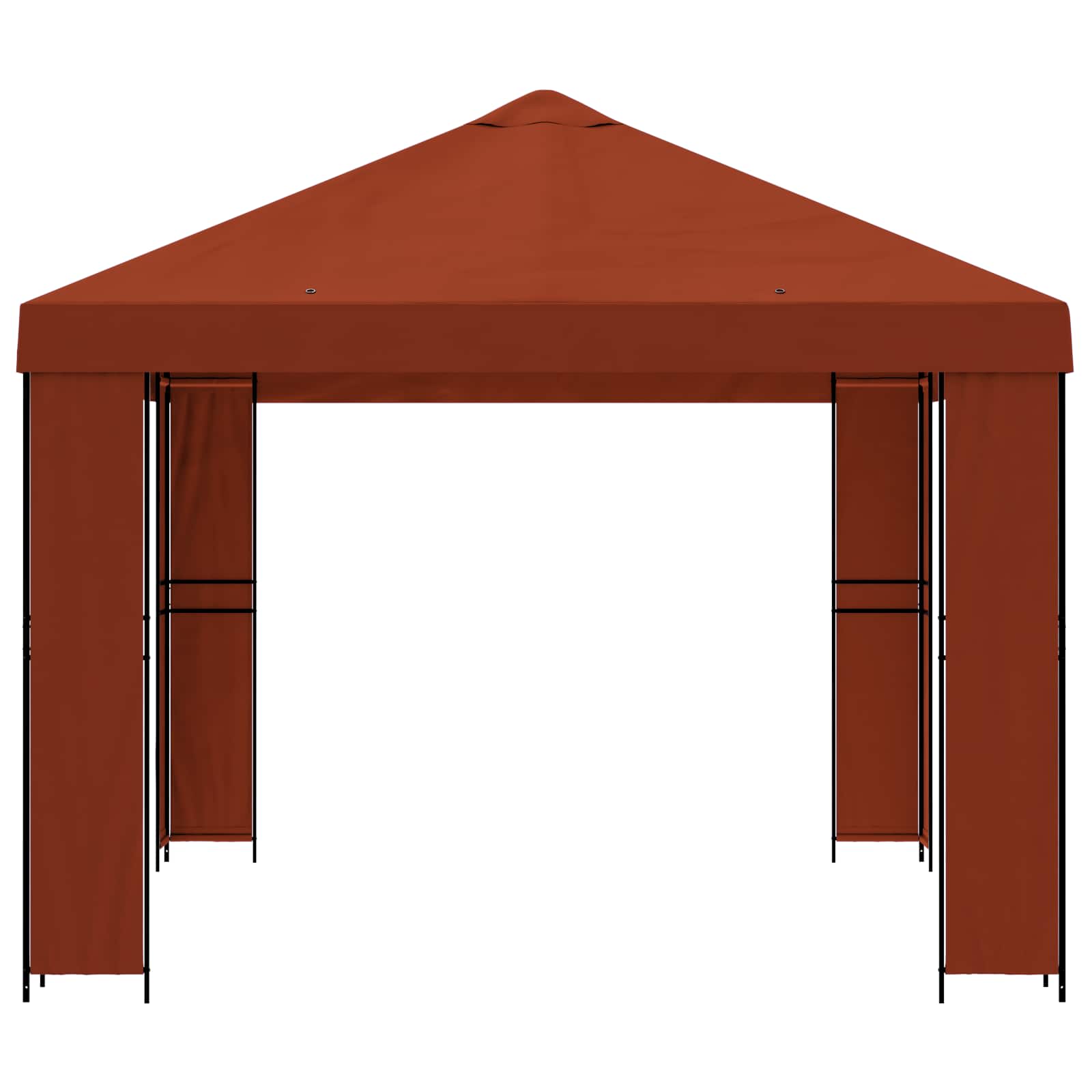 Pavillon 4 x 3 m Terrakotta Polyester und Stahl 190 gsm
