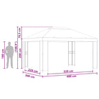 Pavillon 4 x 3 m Terrakotta Polyester und Stahl 190 gsm