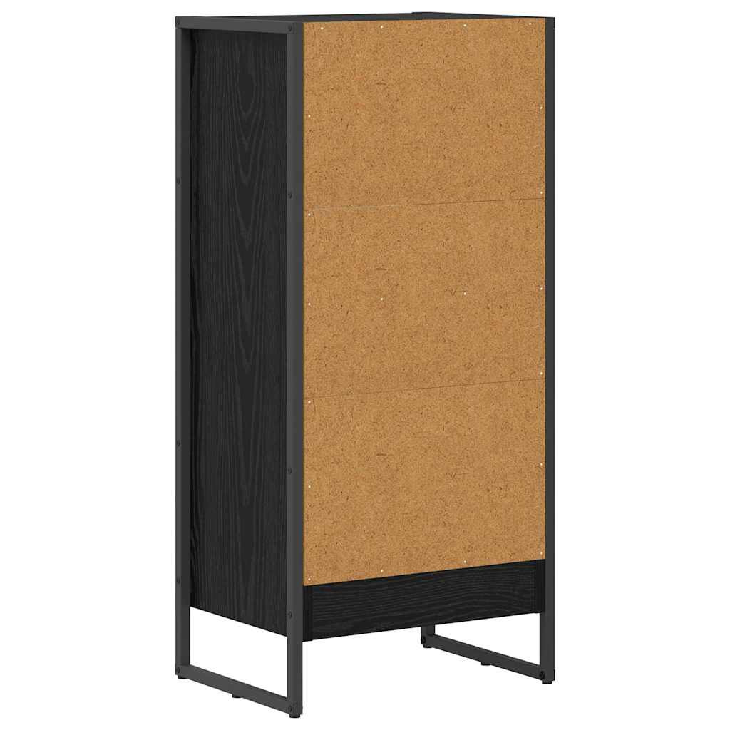 Bücherregal Schwarz Eichen-Optik 40 x 30 x 86,5 cm