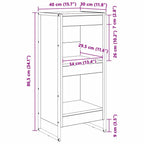 Bücherregal Raucharbe 40 x 30 x 86,5 cm Holzwerkstoff