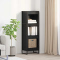Bücherregal Schwarz Eichen-Optik 40 x 30 x 121 cm Holzwerkstoff