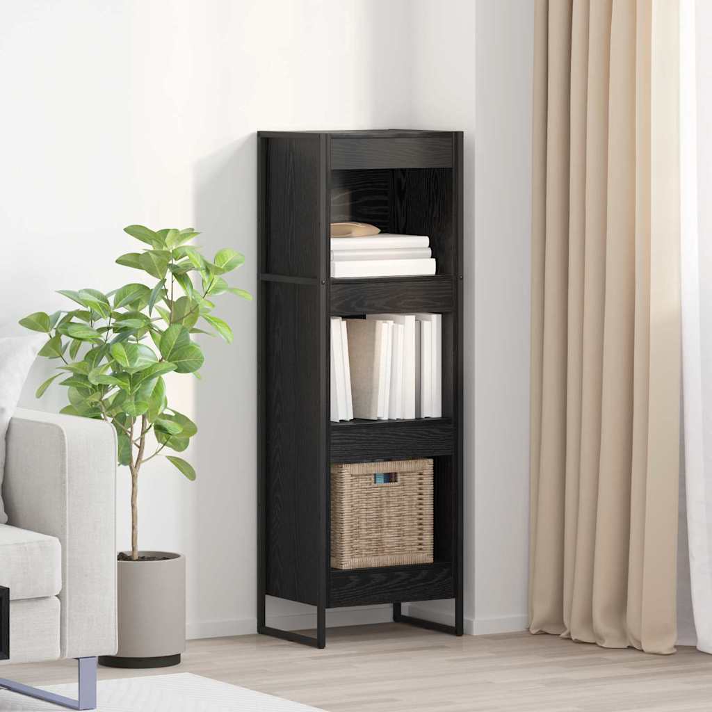 Bücherregal Schwarz Eichen-Optik 40 x 30 x 121 cm Holzwerkstoff