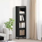 Bücherregal Schwarz Eichen-Optik 40 x 30 x 155 cm Holzwerkstoff