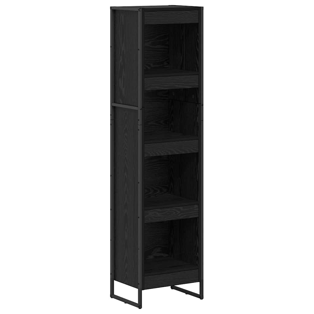 Bücherregal Schwarz Eichen-Optik 40 x 30 x 155 cm Holzwerkstoff