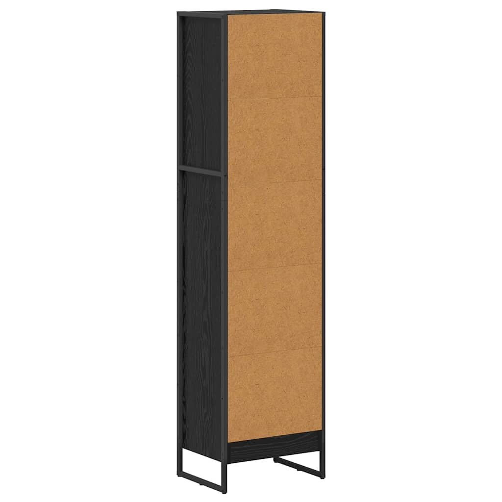 Bücherregal Schwarz Eichen-Optik 40 x 30 x 155 cm Holzwerkstoff