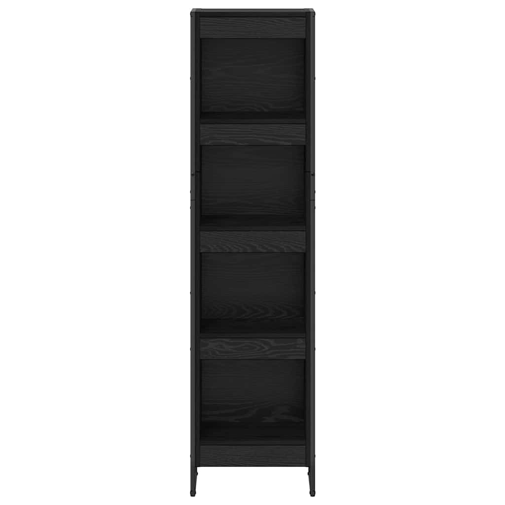 Bücherregal Schwarz Eichen-Optik 40 x 30 x 155 cm Holzwerkstoff