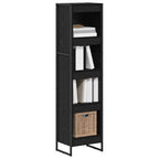 Bücherregal Schwarz Eichen-Optik 40 x 30 x 155 cm Holzwerkstoff