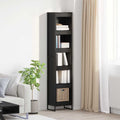 Bücherregal Schwarz Eichen-Optik 40 x 30 x 189,5 cm