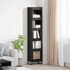 Bücherregal Schwarz Eichen-Optik 40 x 30 x 189,5 cm