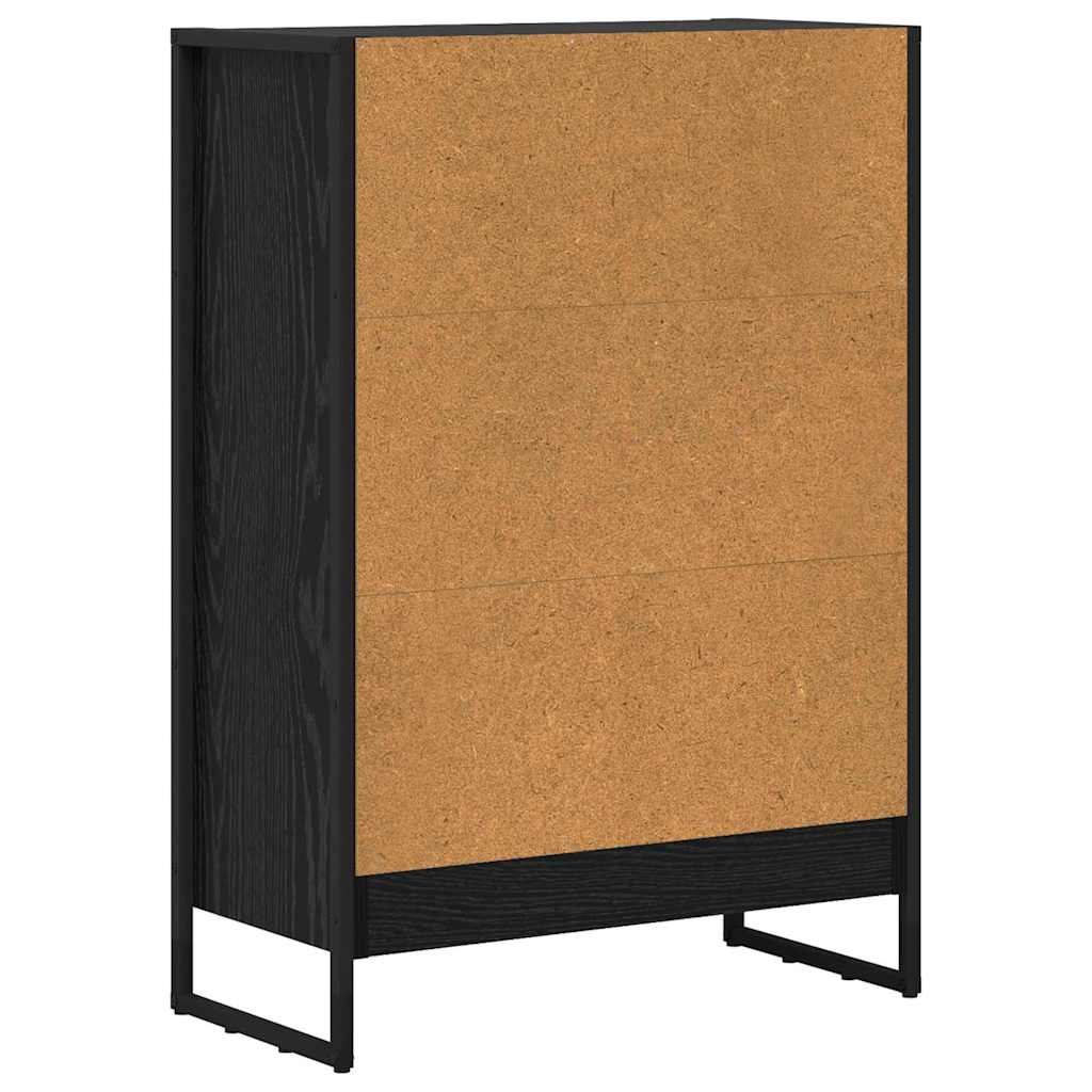 Bücherregal Schwarz Eichen-Optik 60 x 30 x 86,5 cm