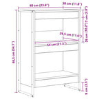 Bücherregal Raucharbe 60 x 30 x 86,5 cm Holzwerkstoff