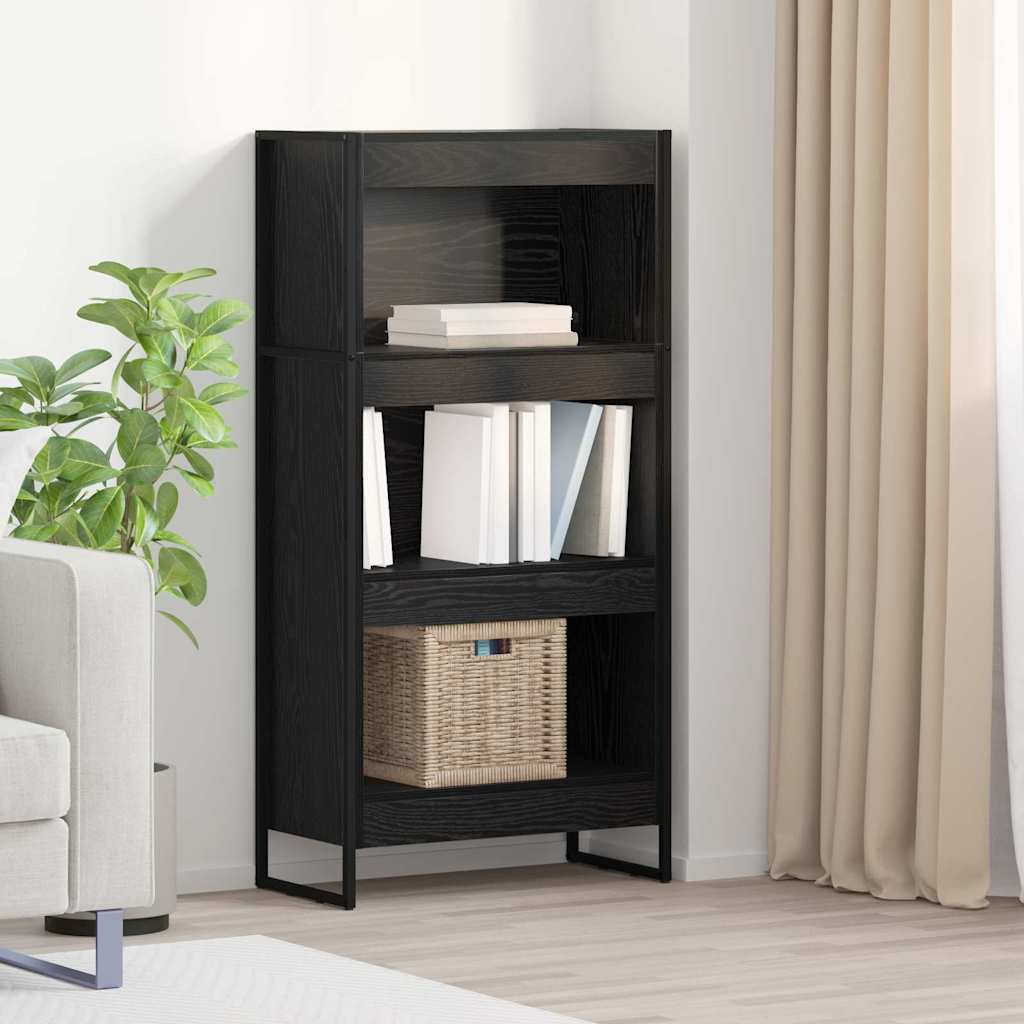 Bücherregal Schwarz Eichen-Optik 60 x 30 x 121 cm Holzwerkstoff