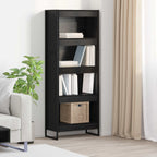Bücherregal Schwarz Eichen-Optik 60 x 30 x 155 cm Holzwerkstoff