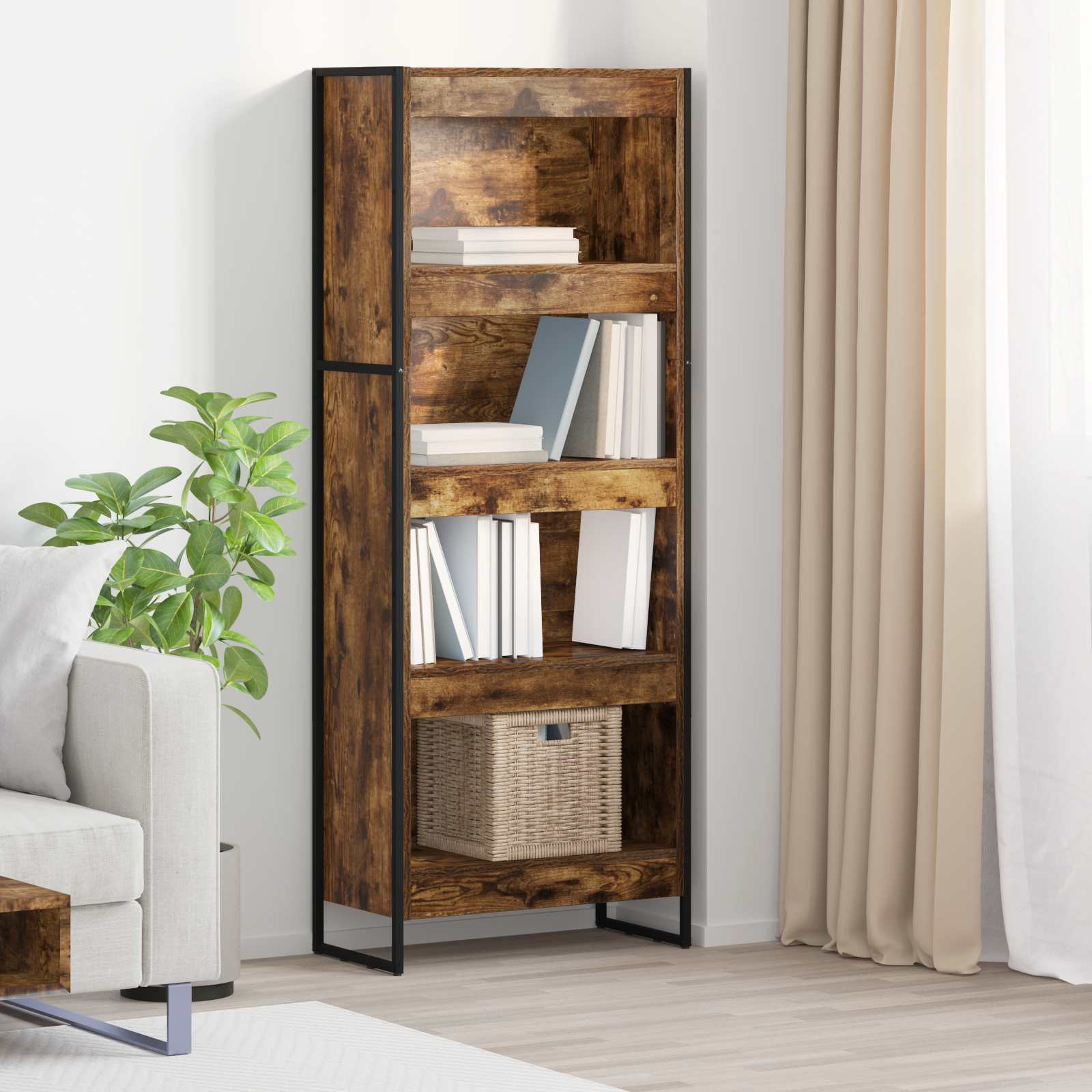 Bücherregal Raucharbe 60 x 30 x 155 cm Holzwerkstoff