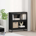 Bücherregal Schwarz Eichen-Optik 80 x 30 x 86,5 cm