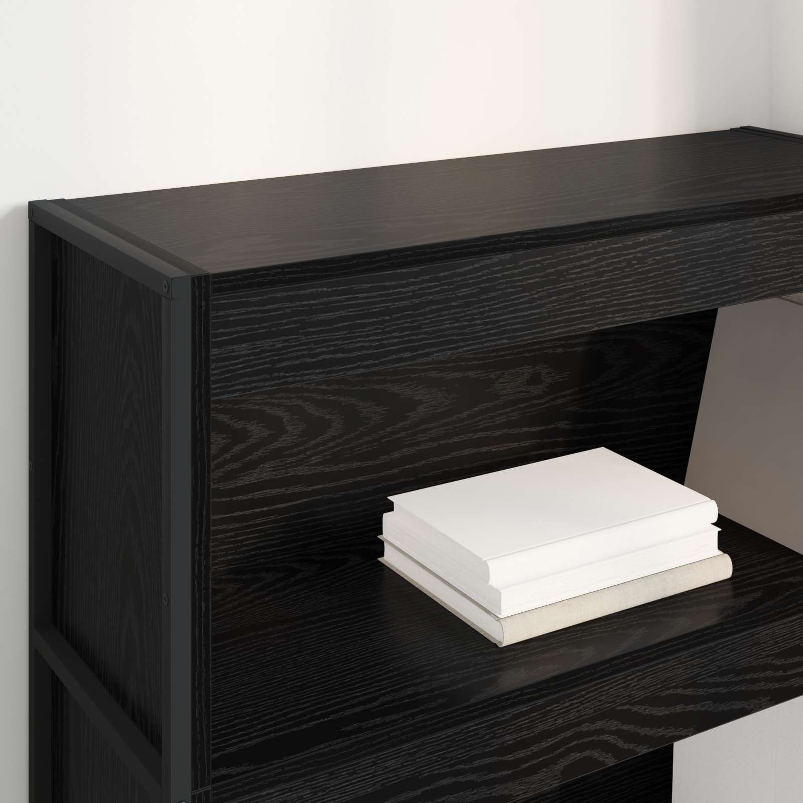 Bücherregal Schwarz Eichen-Optik 80 x 30 x 121 cm Holzwerkstoff