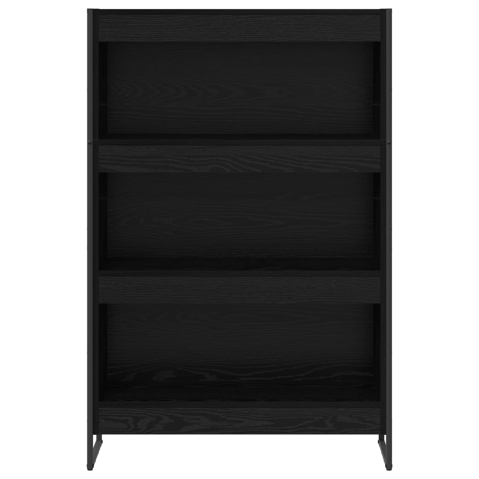 Bücherregal Schwarz Eichen-Optik 80 x 30 x 121 cm Holzwerkstoff