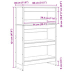 Bücherregal Sonoma 80 x 30 x 121 cm Holzwerkstoff