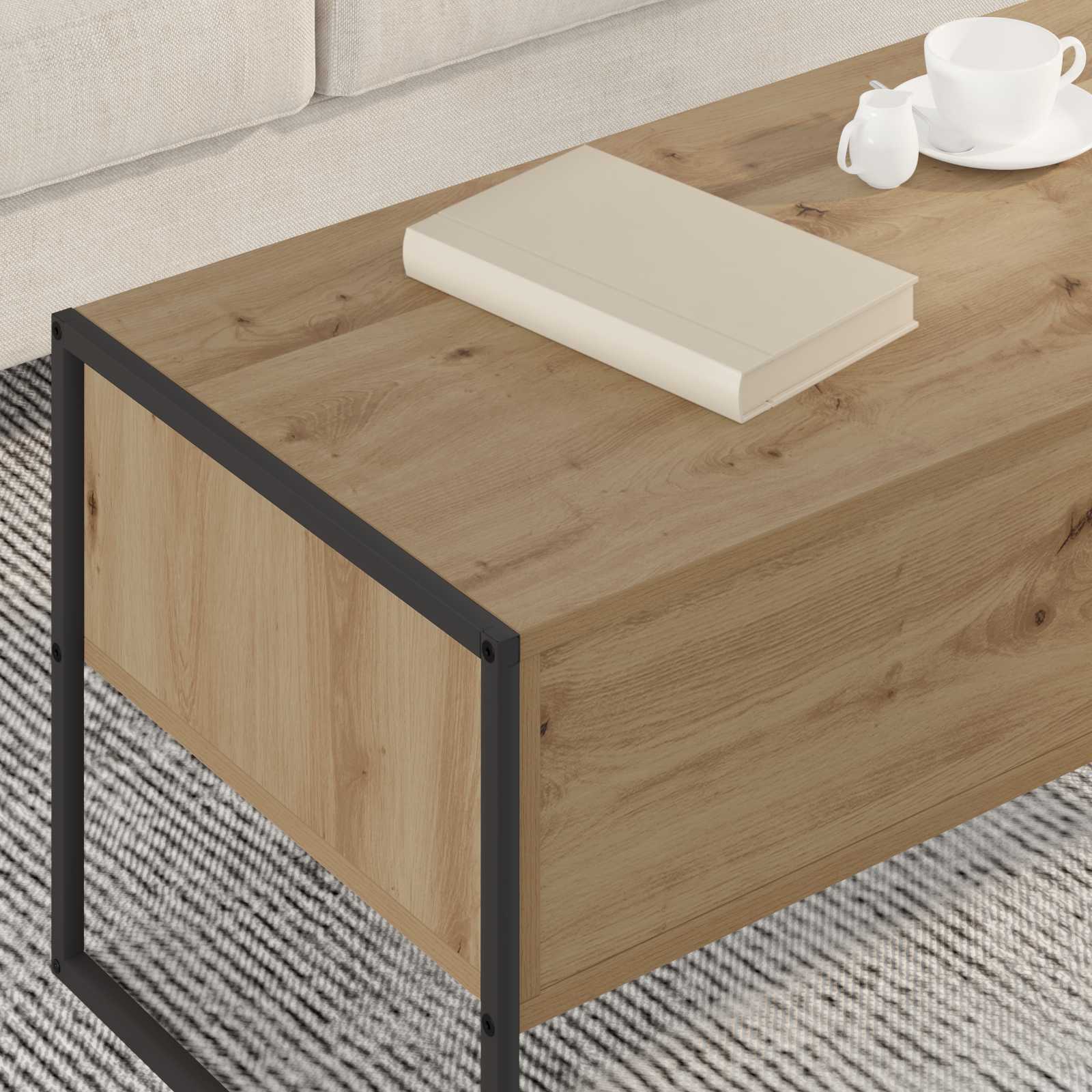 Couchtisch Kunsthandwerk Eiche 100 x 46 x 40 cm Holzwerkstoff