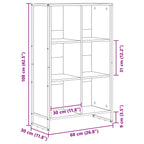 Bücherregal Graues Sonoma 99,5 x 30 x 108,5 cm Holzwerkstoff