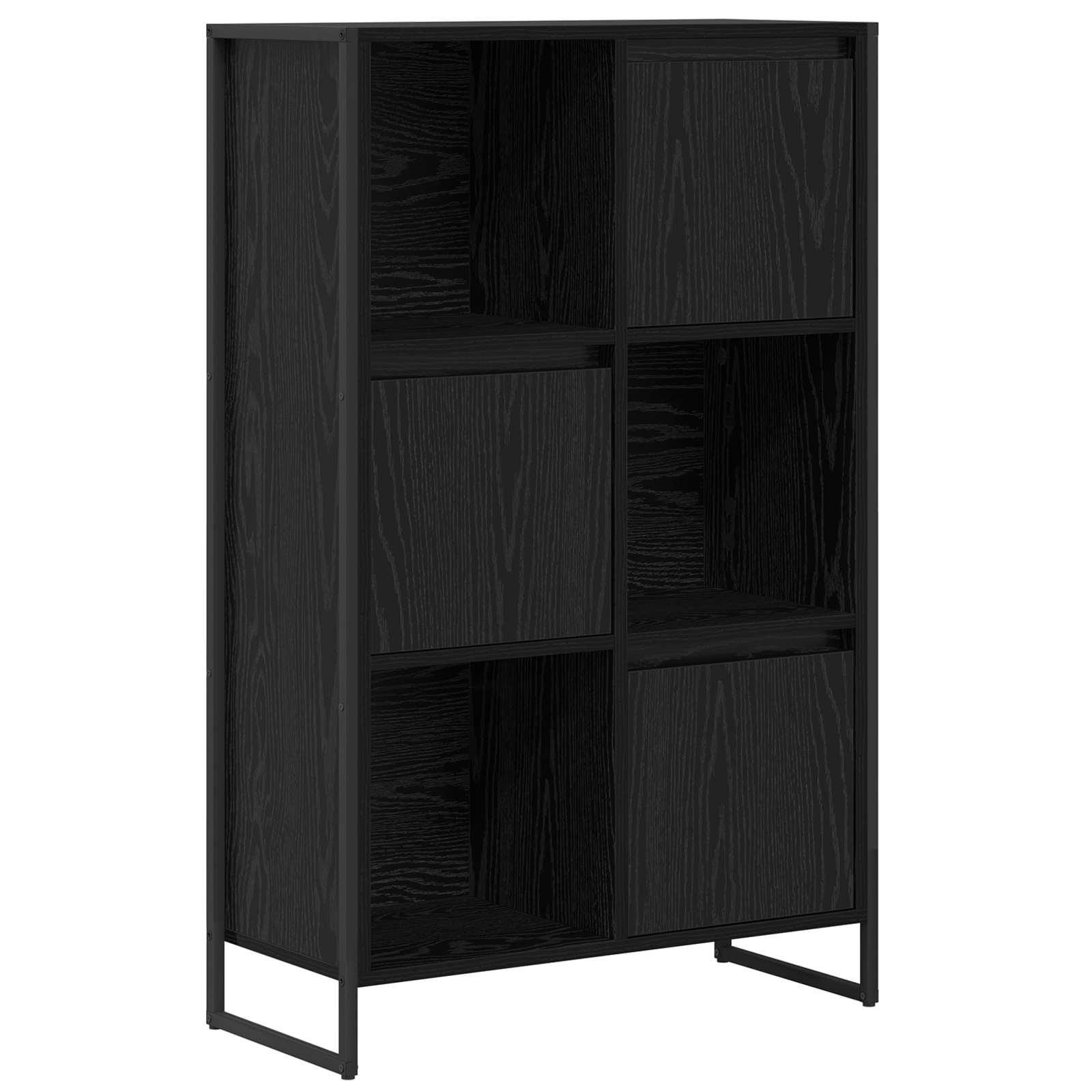 Bücherregal Schwarz Eichen-Optik 68 x 30 x 108.5 cm