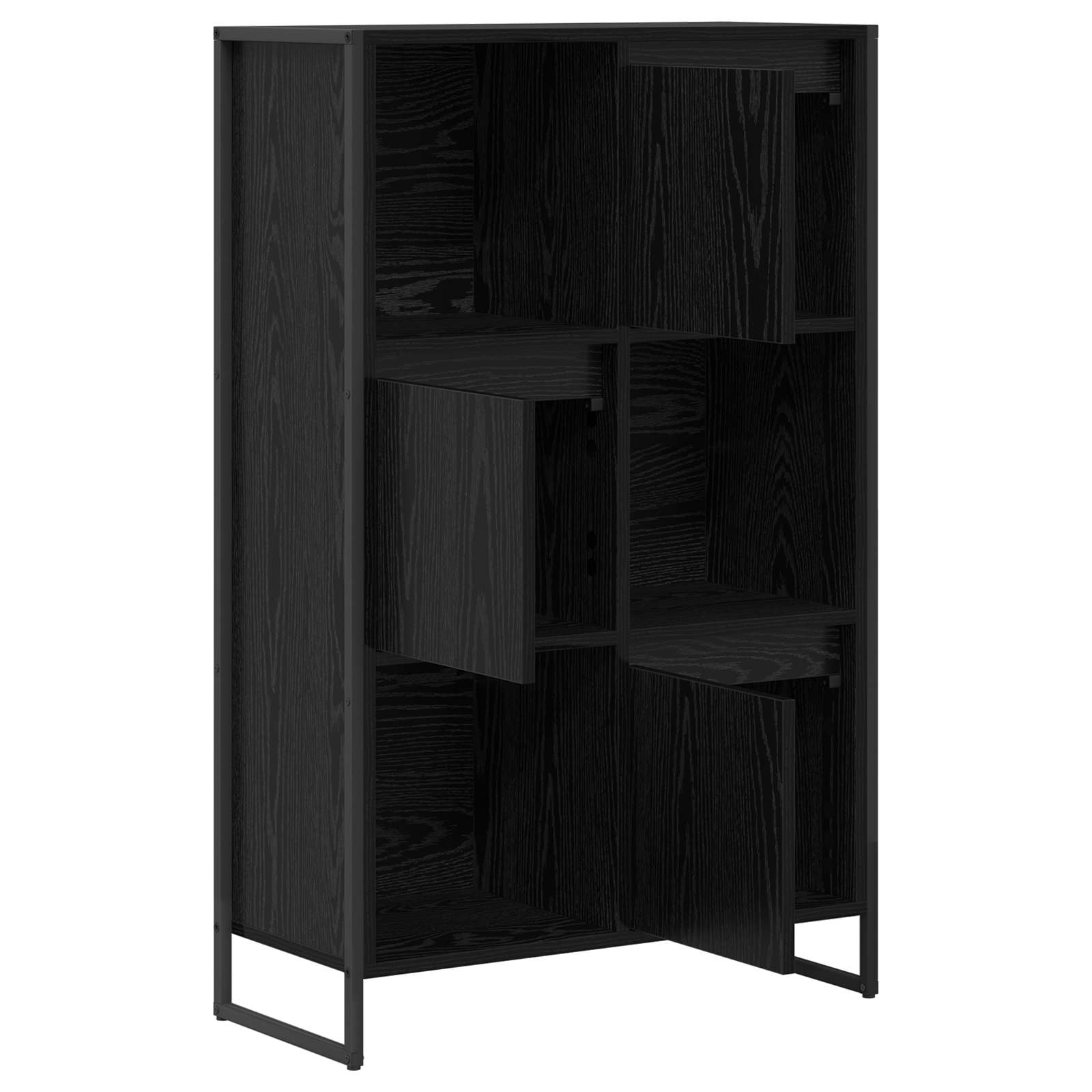 Bücherregal Schwarz Eichen-Optik 68 x 30 x 108.5 cm