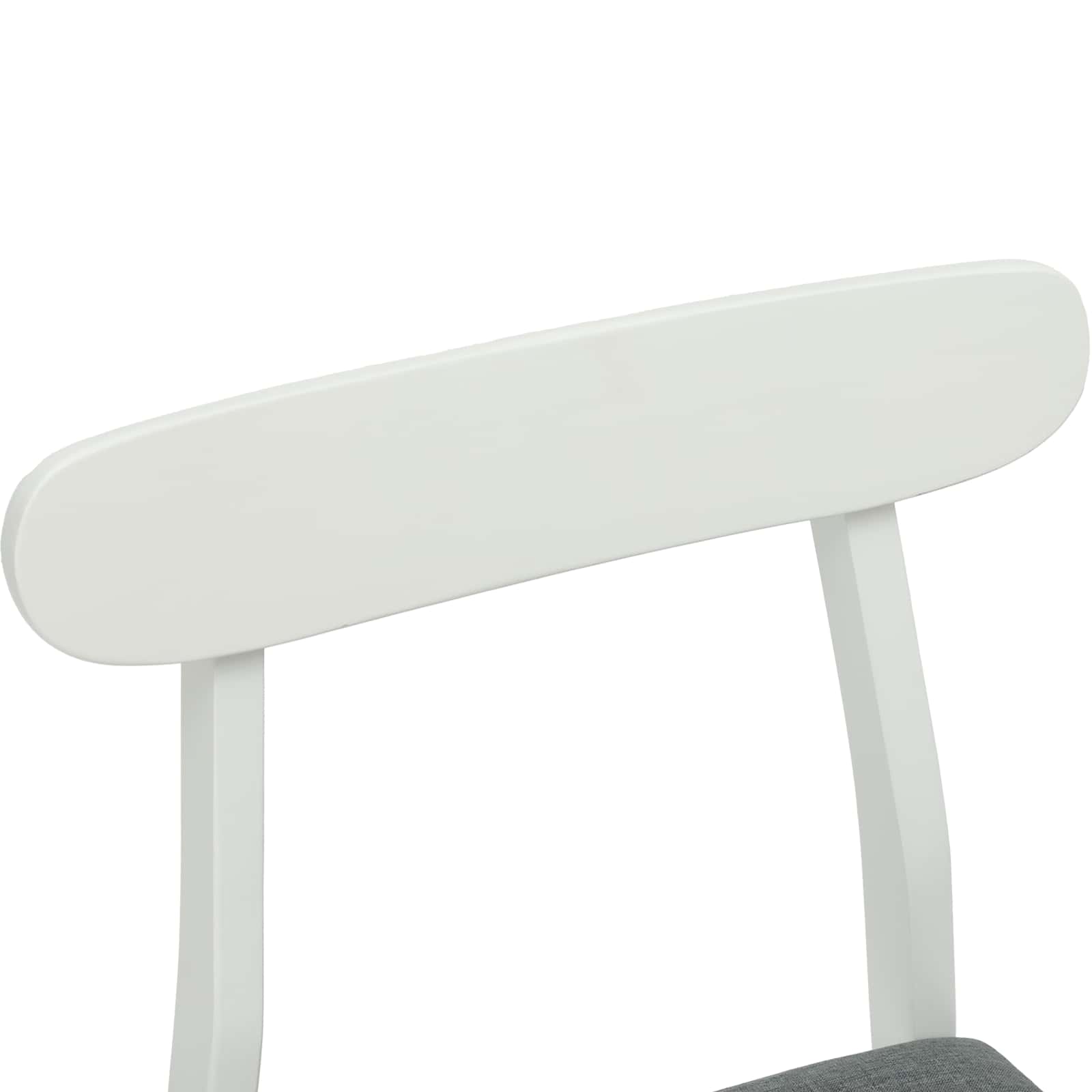 Esszimmerstuhl 2 pcs Weiß und Grau Massives Gummiholz