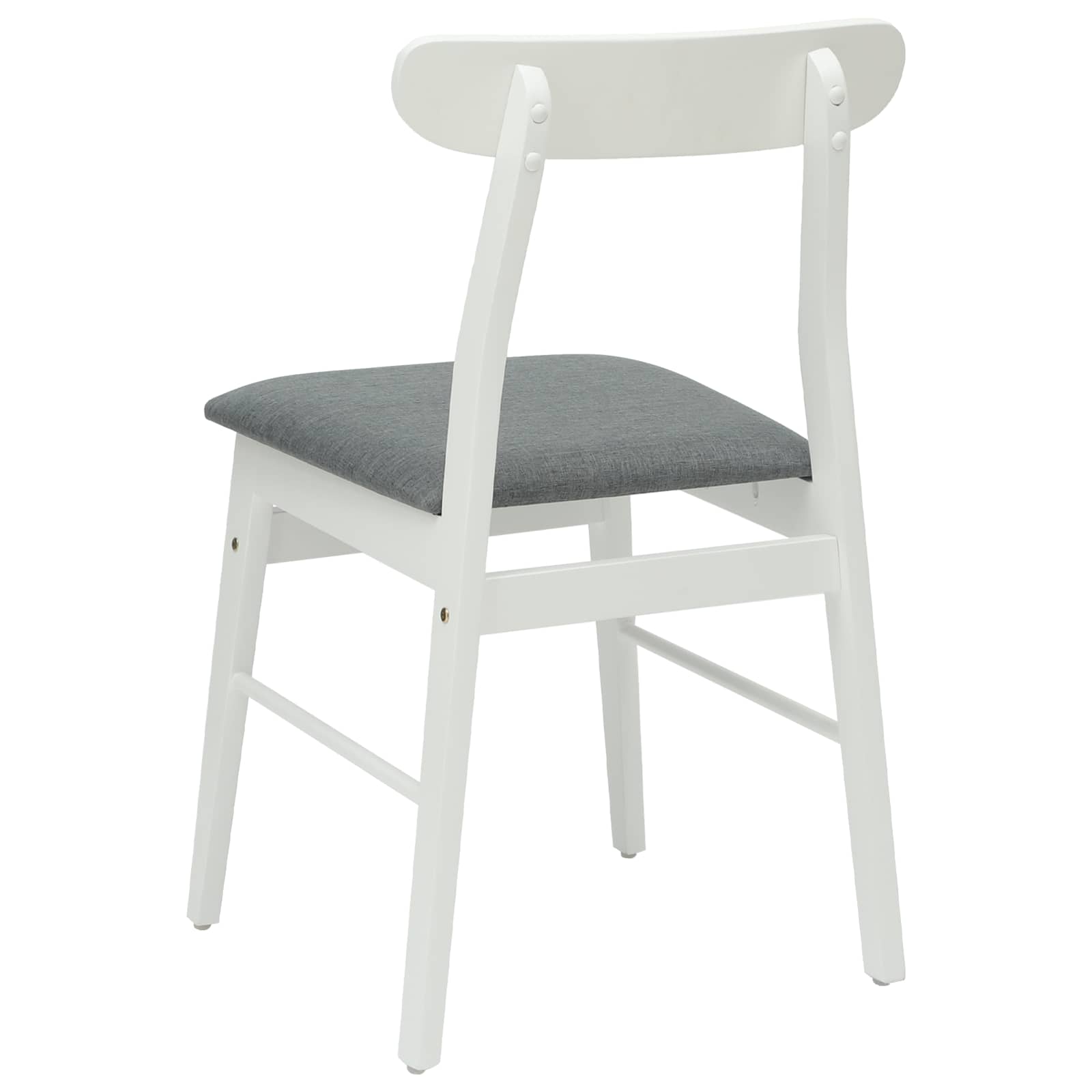Esszimmerstuhl 2 pcs Weiß und Grau Massives Gummiholz