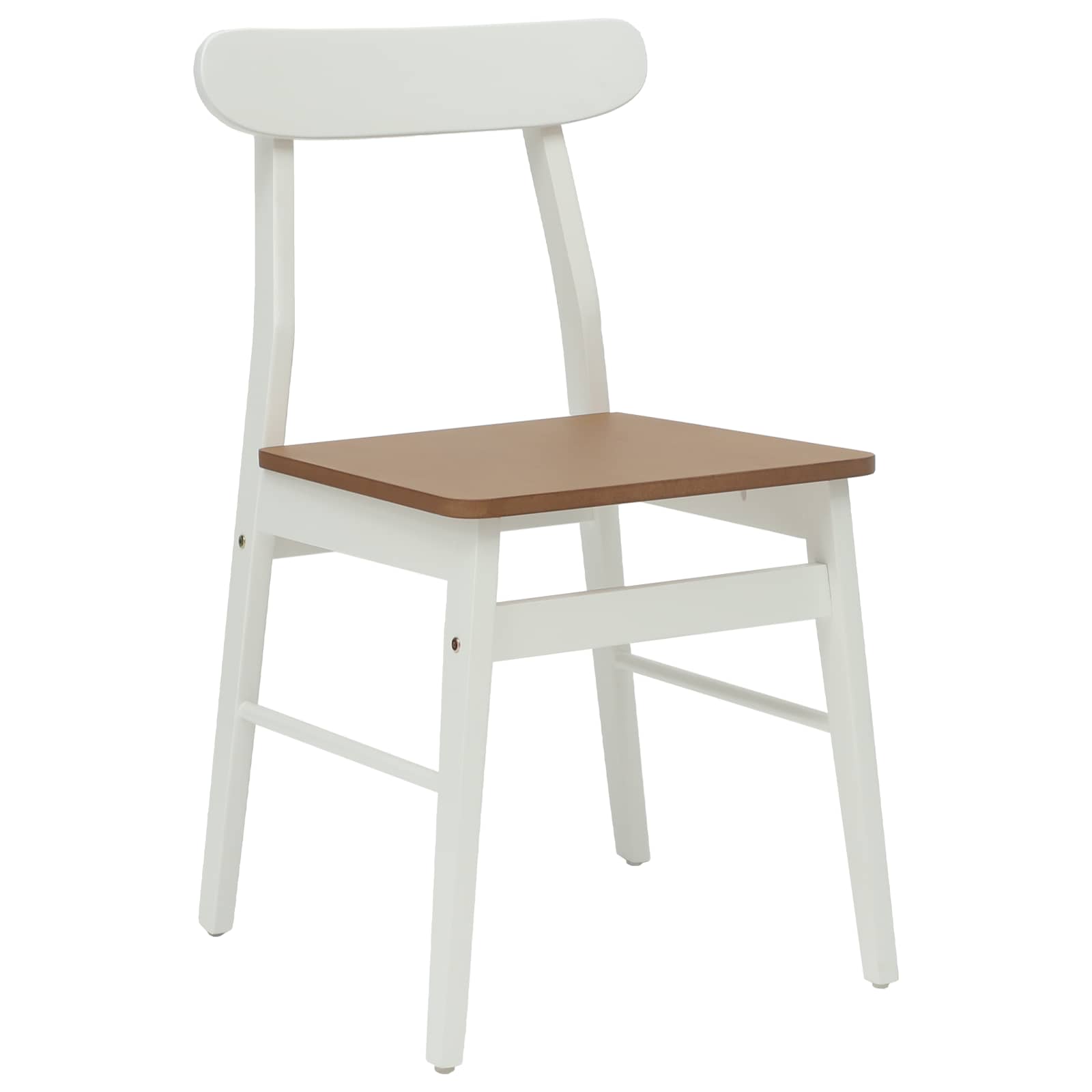 Esszimmerstuhl 2 pcs Weiß und Natur 43 x 44,5 x 77 cm