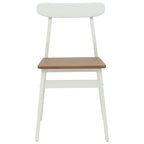 Esszimmerstuhl 2 pcs Weiß und Natur 43 x 44,5 x 77 cm