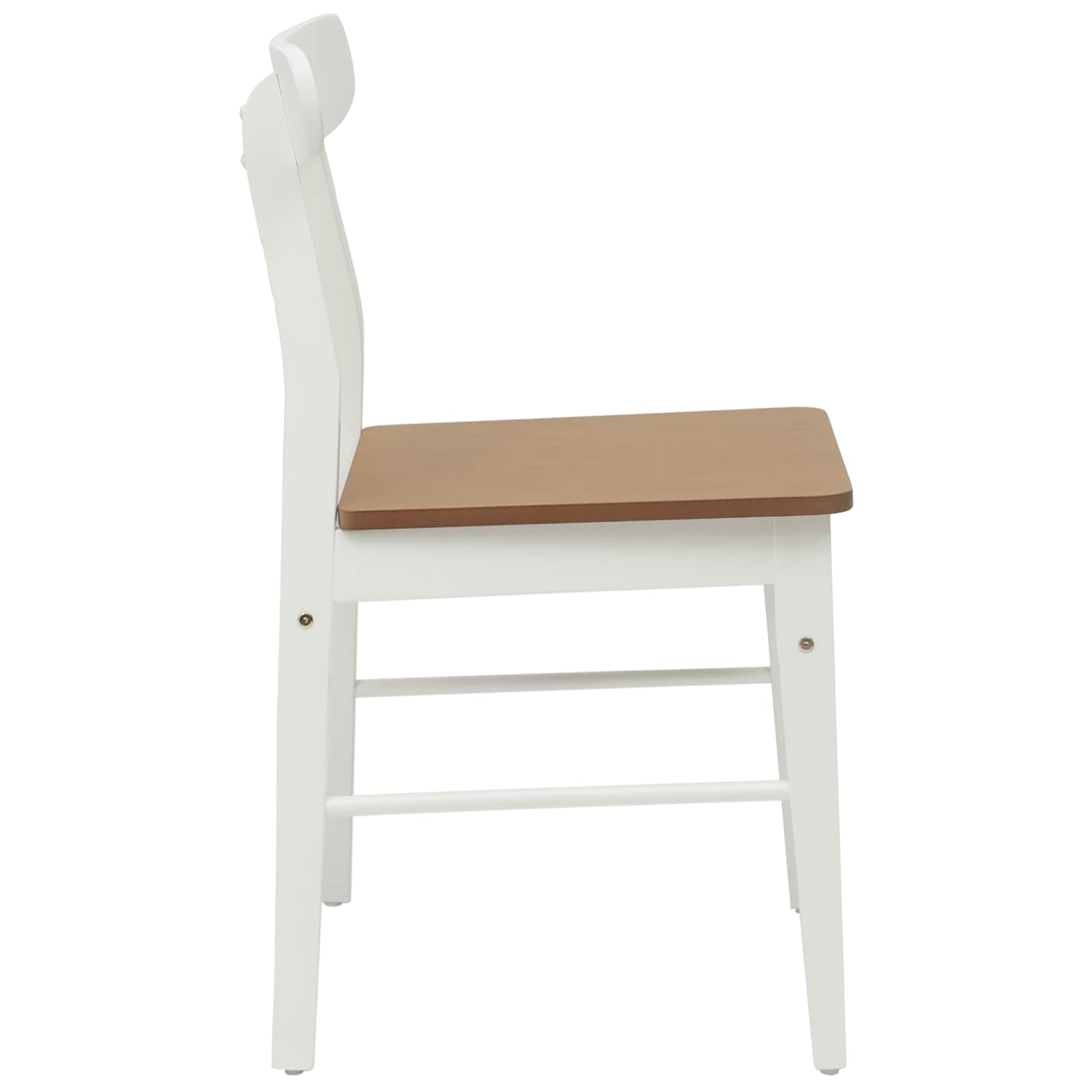 Esszimmerstuhl 2 pcs Weiß und Natur 43 x 44,5 x 77 cm
