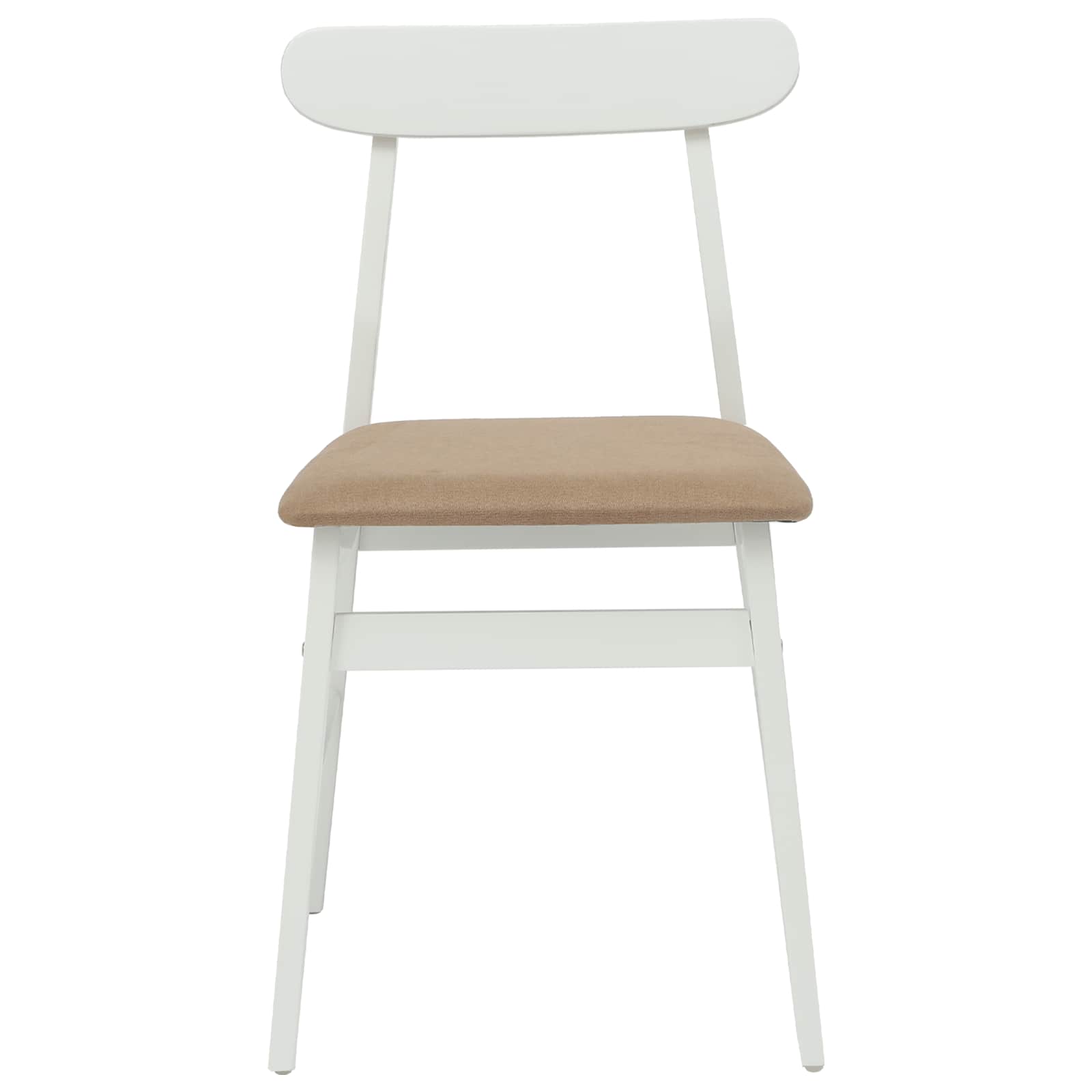 Esszimmerstuhl 2 pcs Weiß und Braun Massives Gummiholz