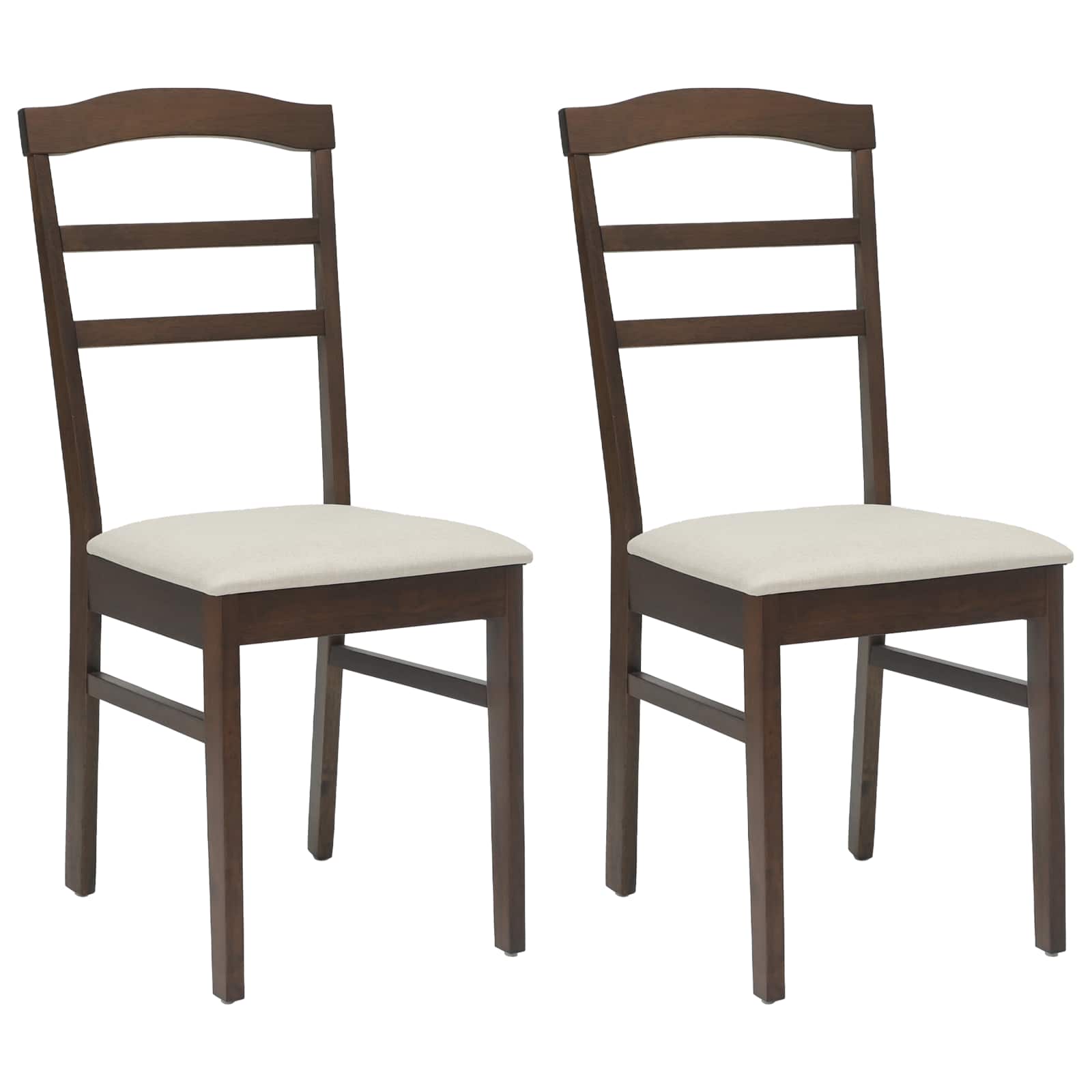 Esszimmerstuhl 2 pcs Hellbraun und hell Massives Gummiholz