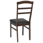 Esszimmerstuhl 2 pcs Hellbraun und Schwarz Massives Gummiholz