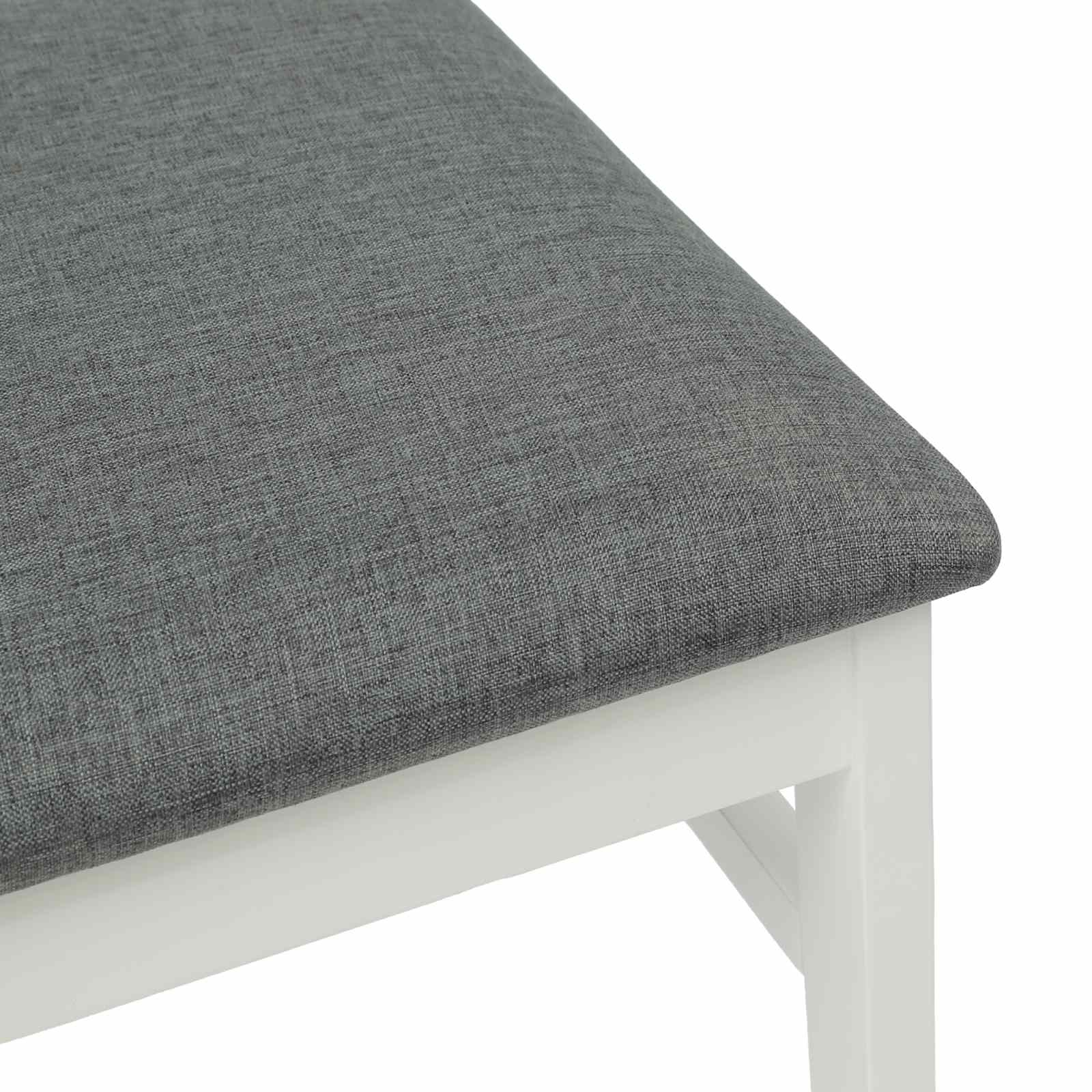 Esszimmerstuhl 2 pcs Weiß und Grau Massives Gummiholz