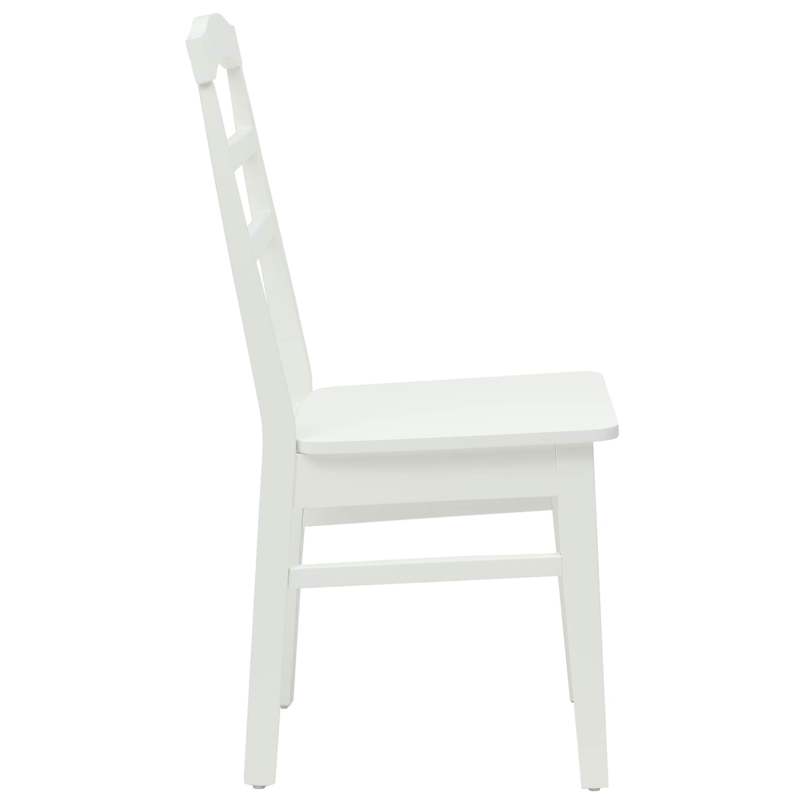 Esszimmerstuhl 2 pcs Weiß Massives Gummiholz
