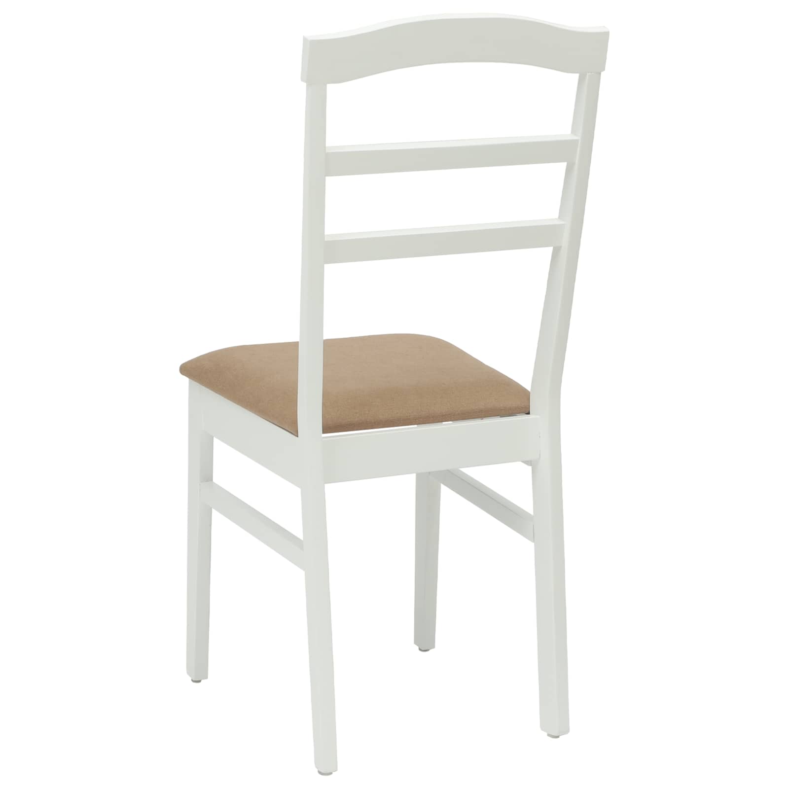 Esszimmerstuhl 2 pcs Weiß und Braun Massives Gummiholz