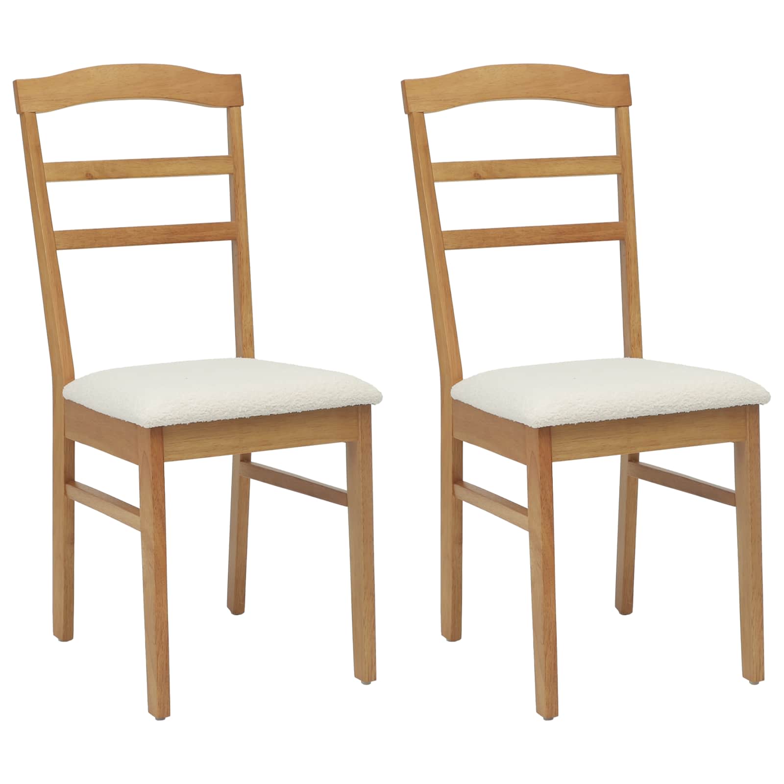 Esszimmerstuhl 2 pcs Natürlich und hell Massives Gummiholz