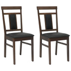 Esszimmerstuhl 2 pcs Hellbraun und Schwarz Massives Gummiholz