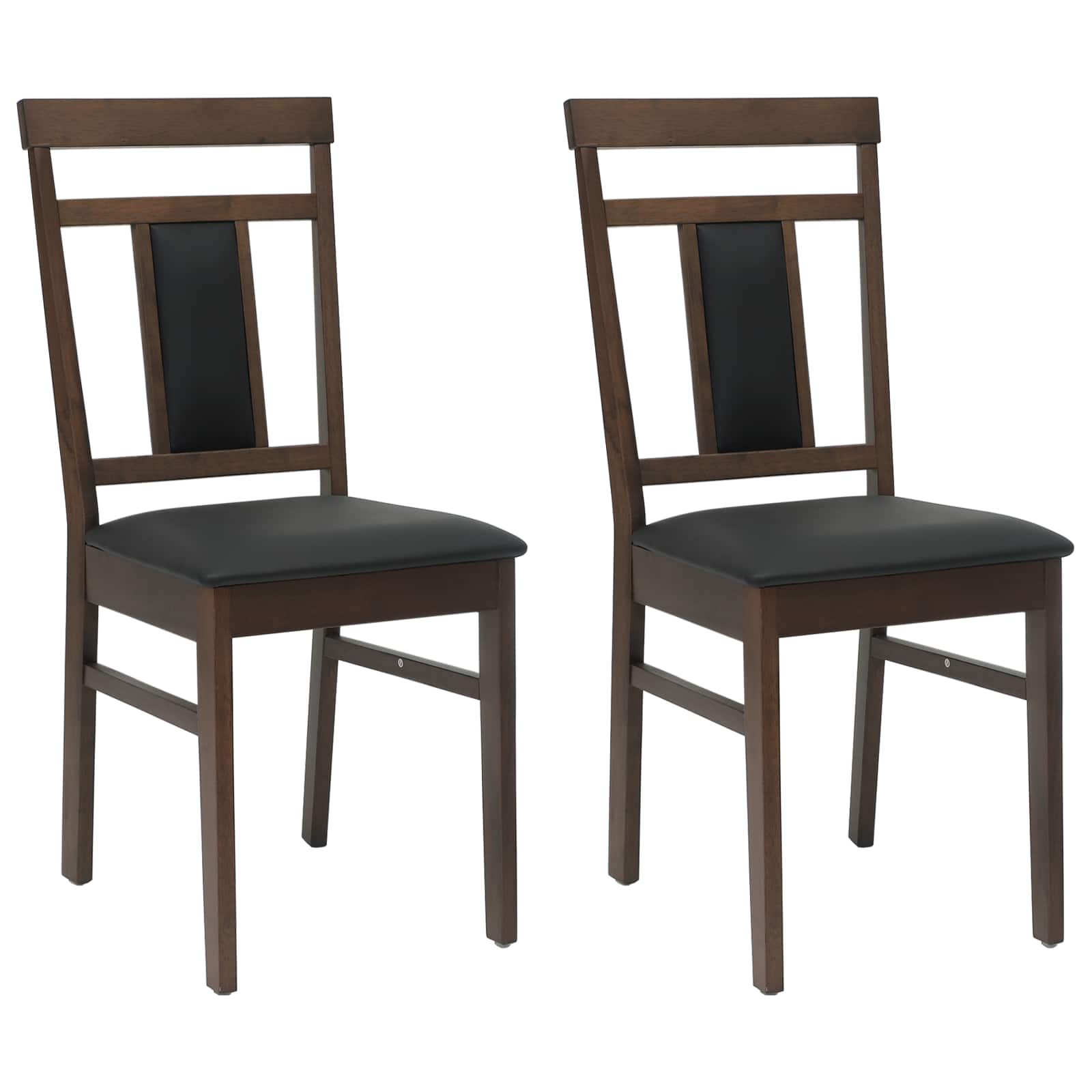 Esszimmerstuhl 2 pcs Hellbraun und Schwarz Massives Gummiholz