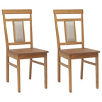 Esszimmerstuhl 2 pcs Natur Massives Gummiholz