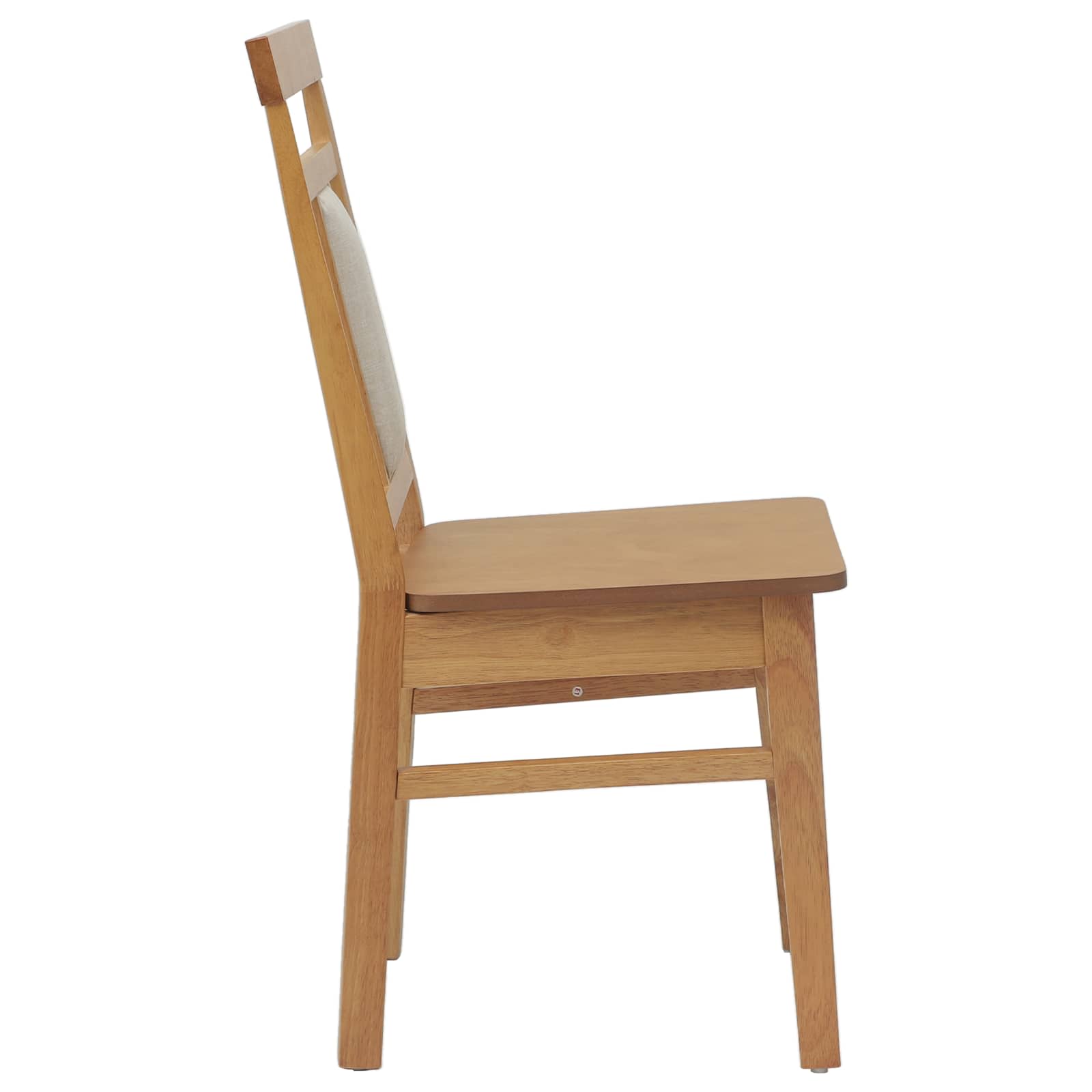 Esszimmerstuhl 2 pcs Natur Massives Gummiholz