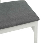 Esszimmerstuhl 2 pcs Weiß und Grau Massives Gummiholz