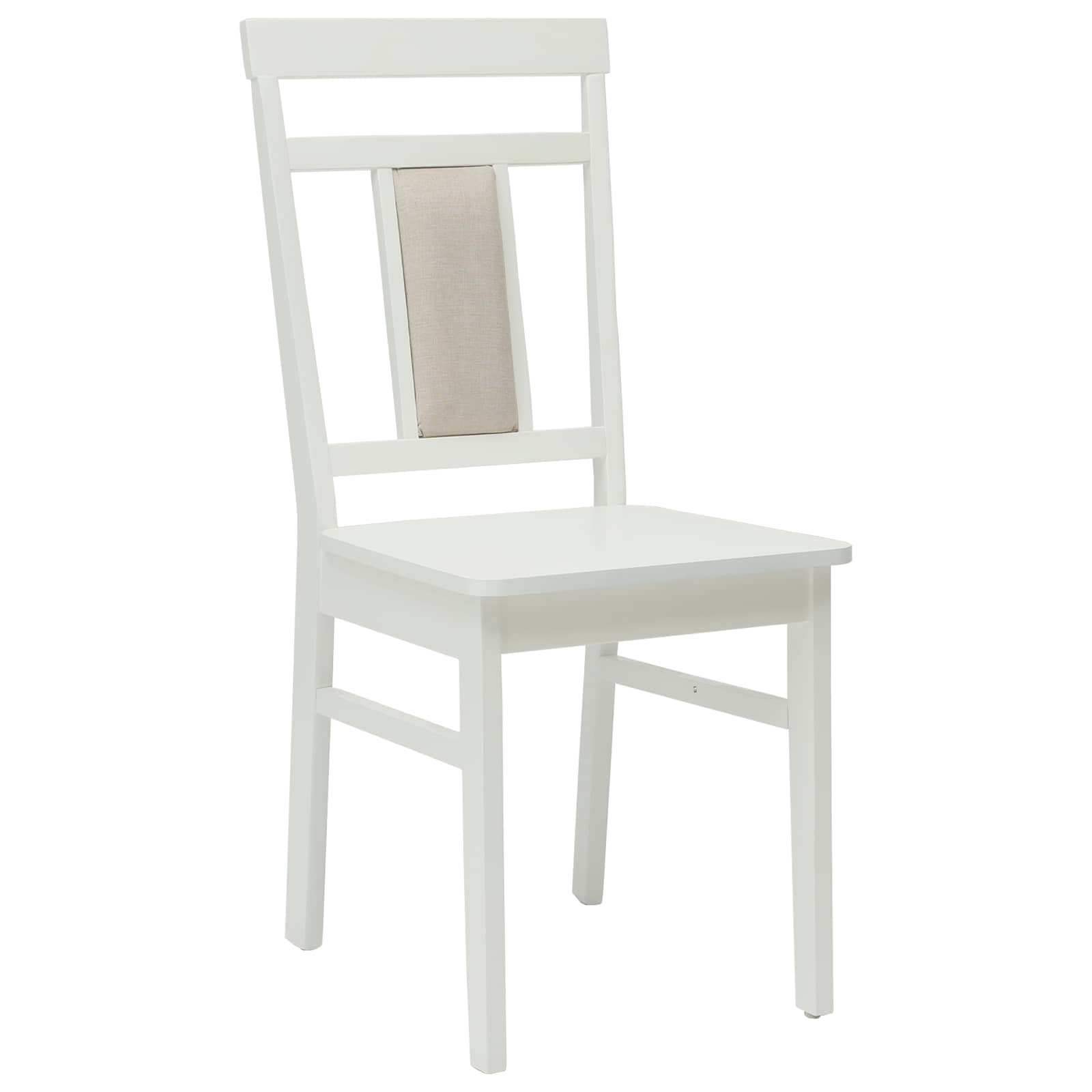 Esszimmerstuhl 2 pcs Weiß Massives Gummiholz