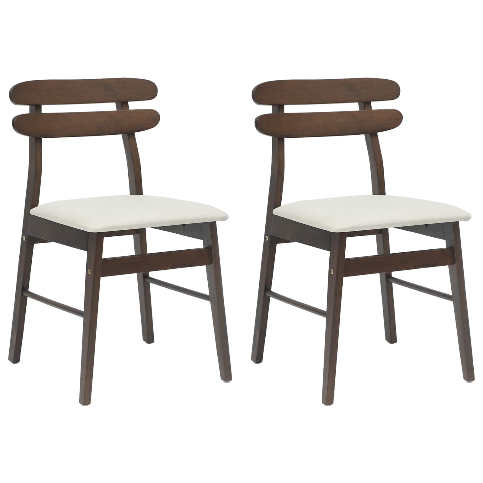 Esszimmerstuhl 2 pcs Hellbraun und hell Massives Gummiholz
