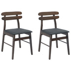 Esszimmerstuhl 2 pcs Hellbraun und Schwarz Massives Gummiholz