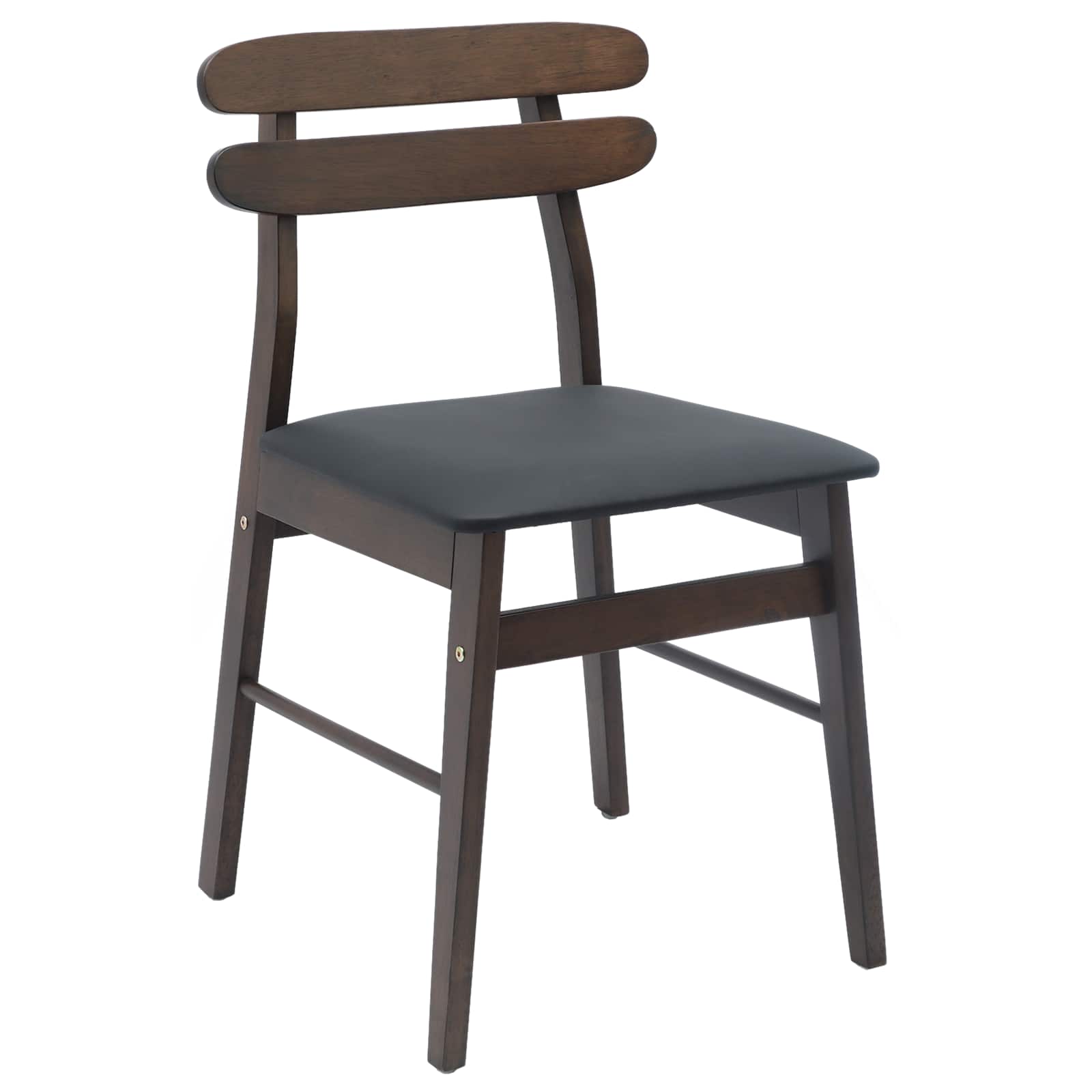 Esszimmerstuhl 2 pcs Hellbraun und Schwarz Massives Gummiholz