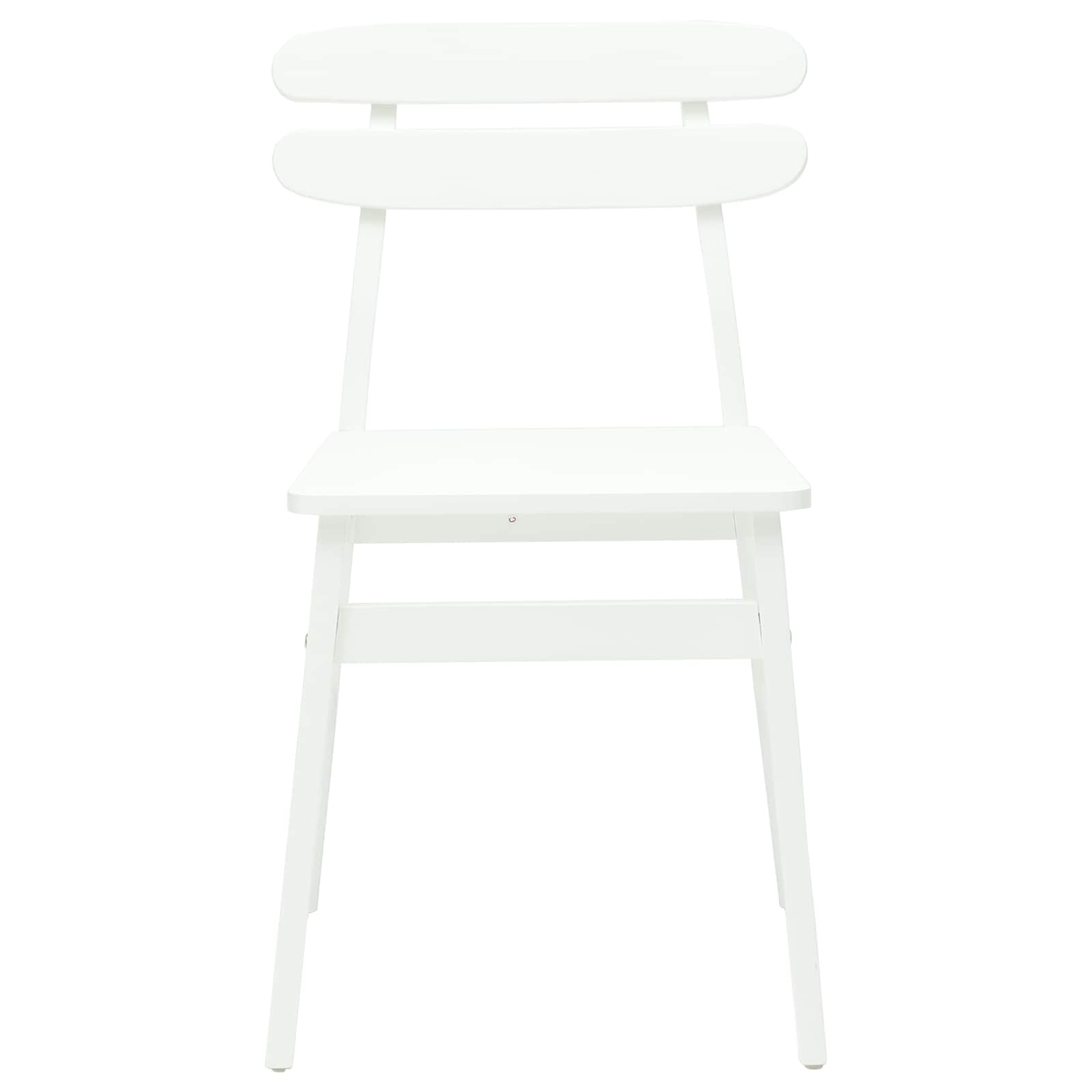 Esszimmerstuhl 2 pcs Weiß Massives Gummiholz