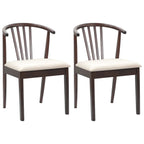 Esszimmerstuhl 2 pcs Hellbraun und hell Solides Gummiholz